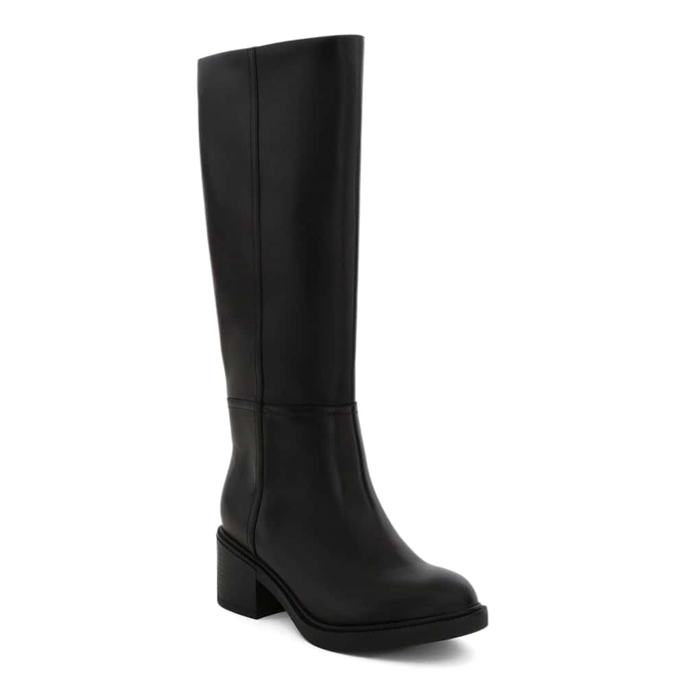 Paisley Boot in Black Leather