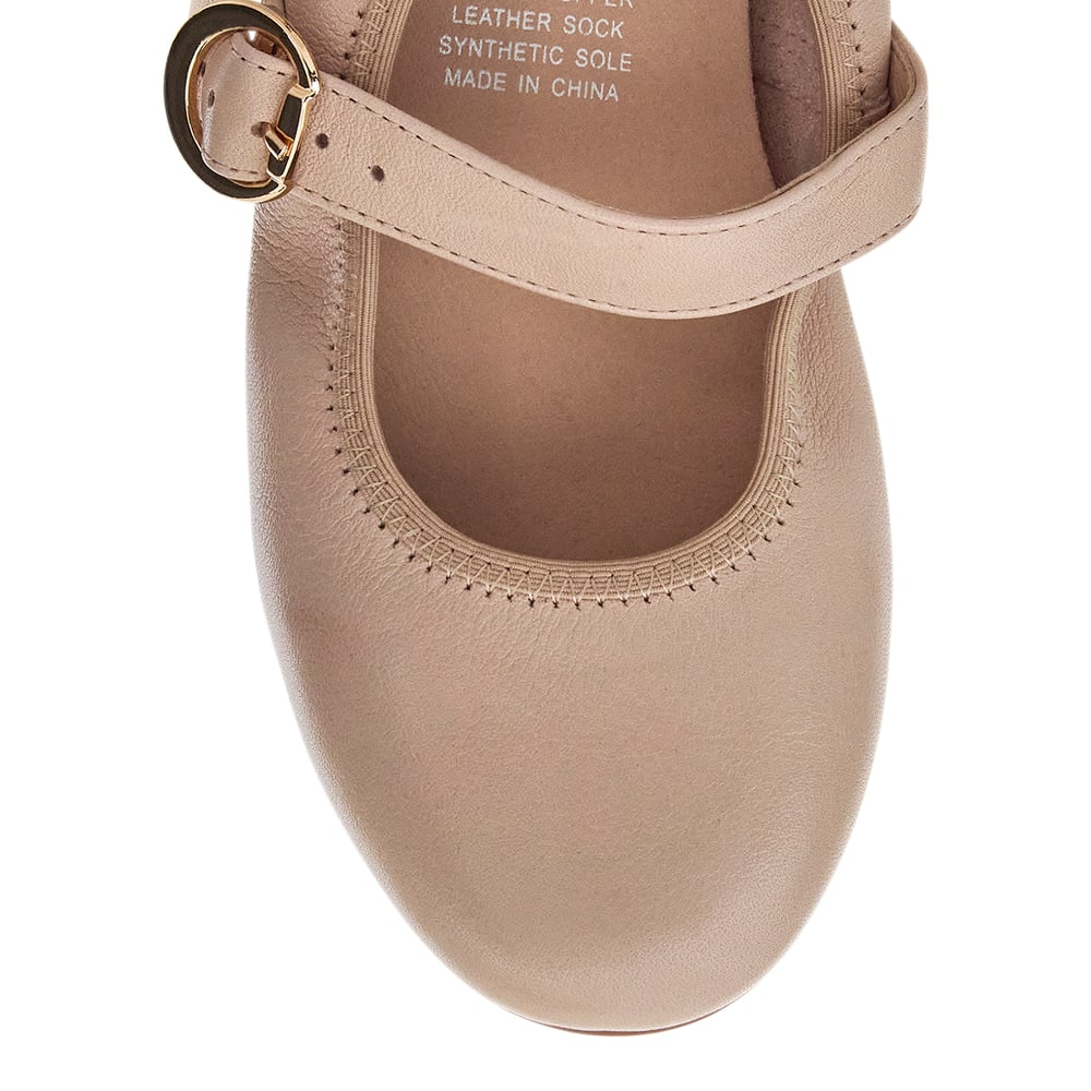 Paulina Ballet Flat in Blush Leather