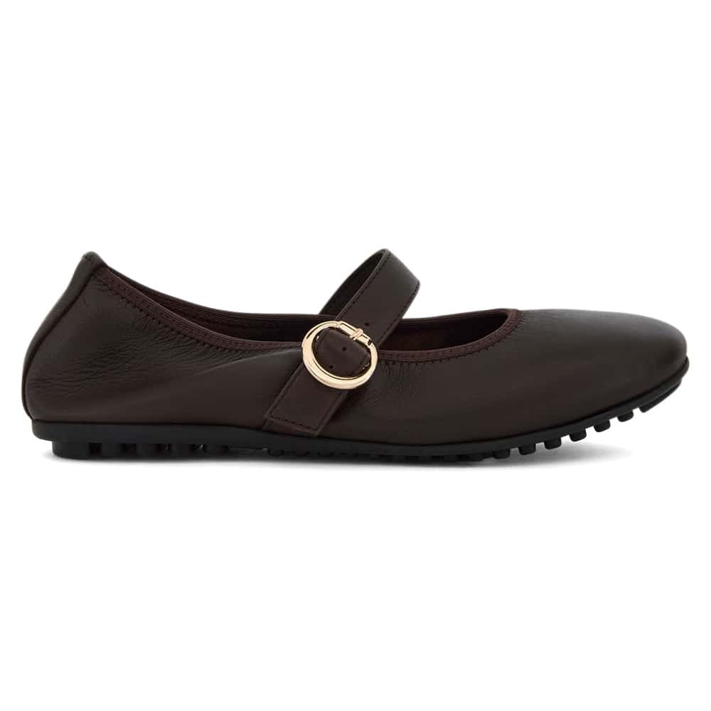 Paulina Ballet Flat in Chocolate  Leather