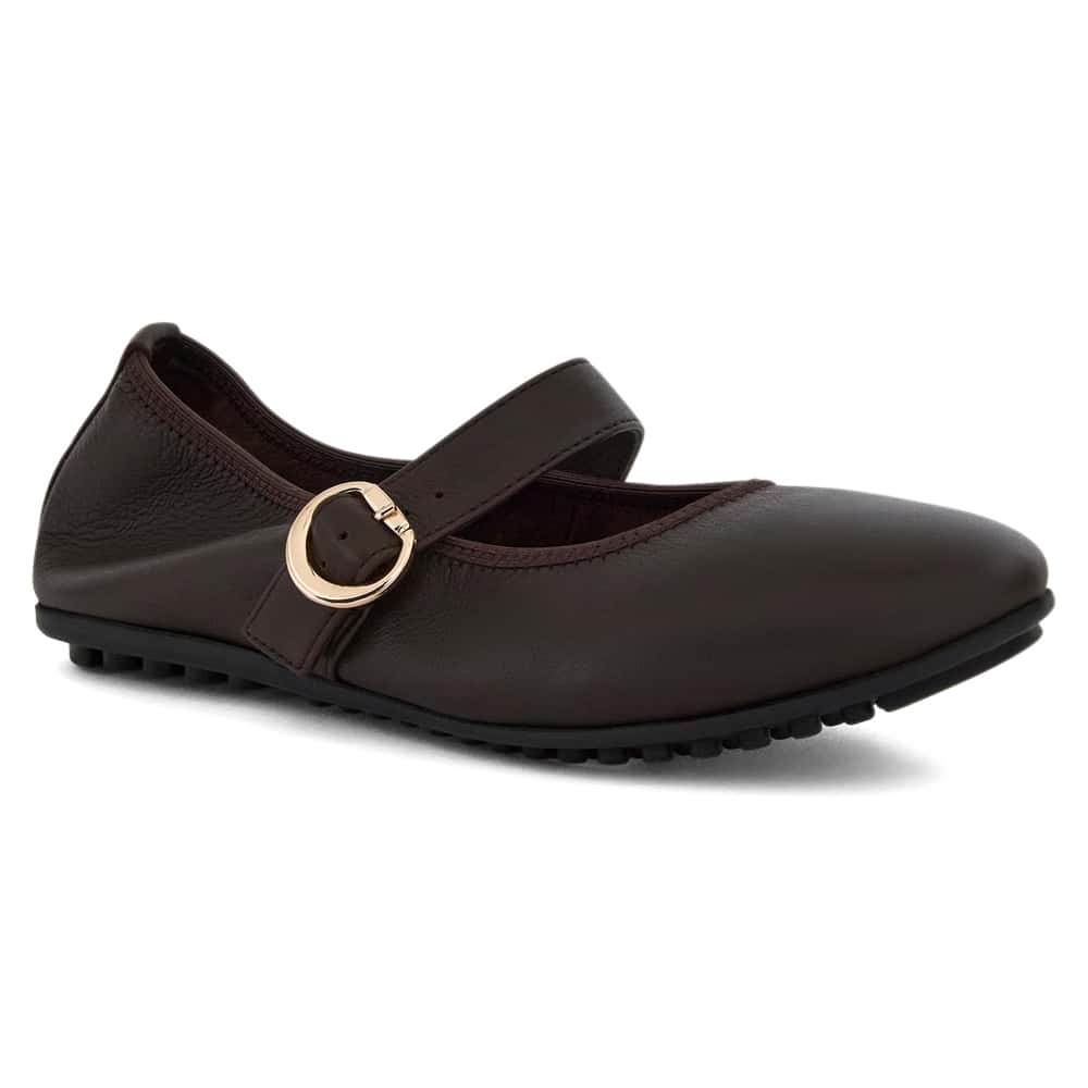Paulina Ballet Flat in Chocolate  Leather