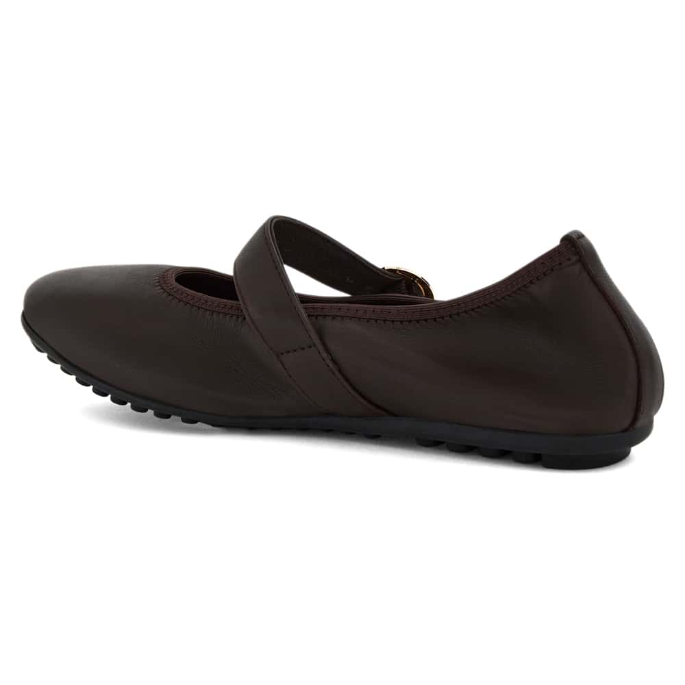 Paulina Ballet Flat in Chocolate  Leather