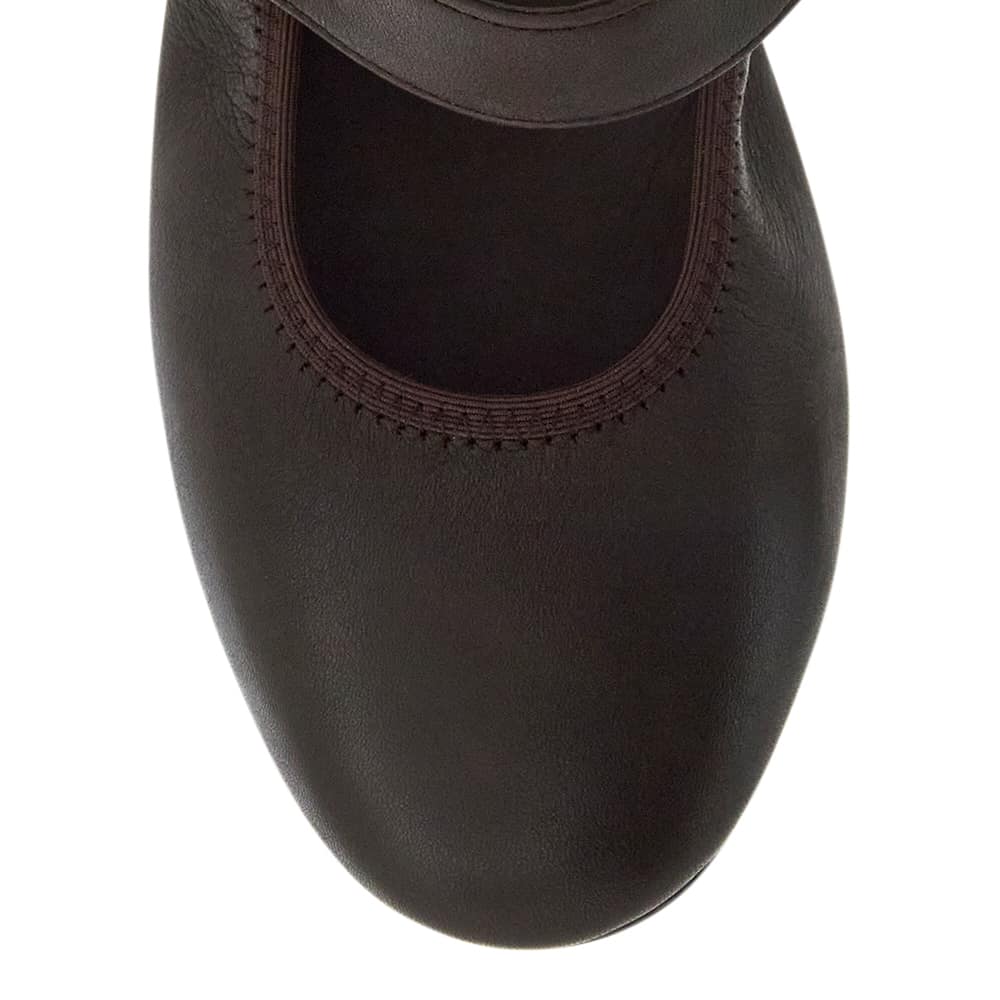 Paulina Ballet Flat in Chocolate  Leather
