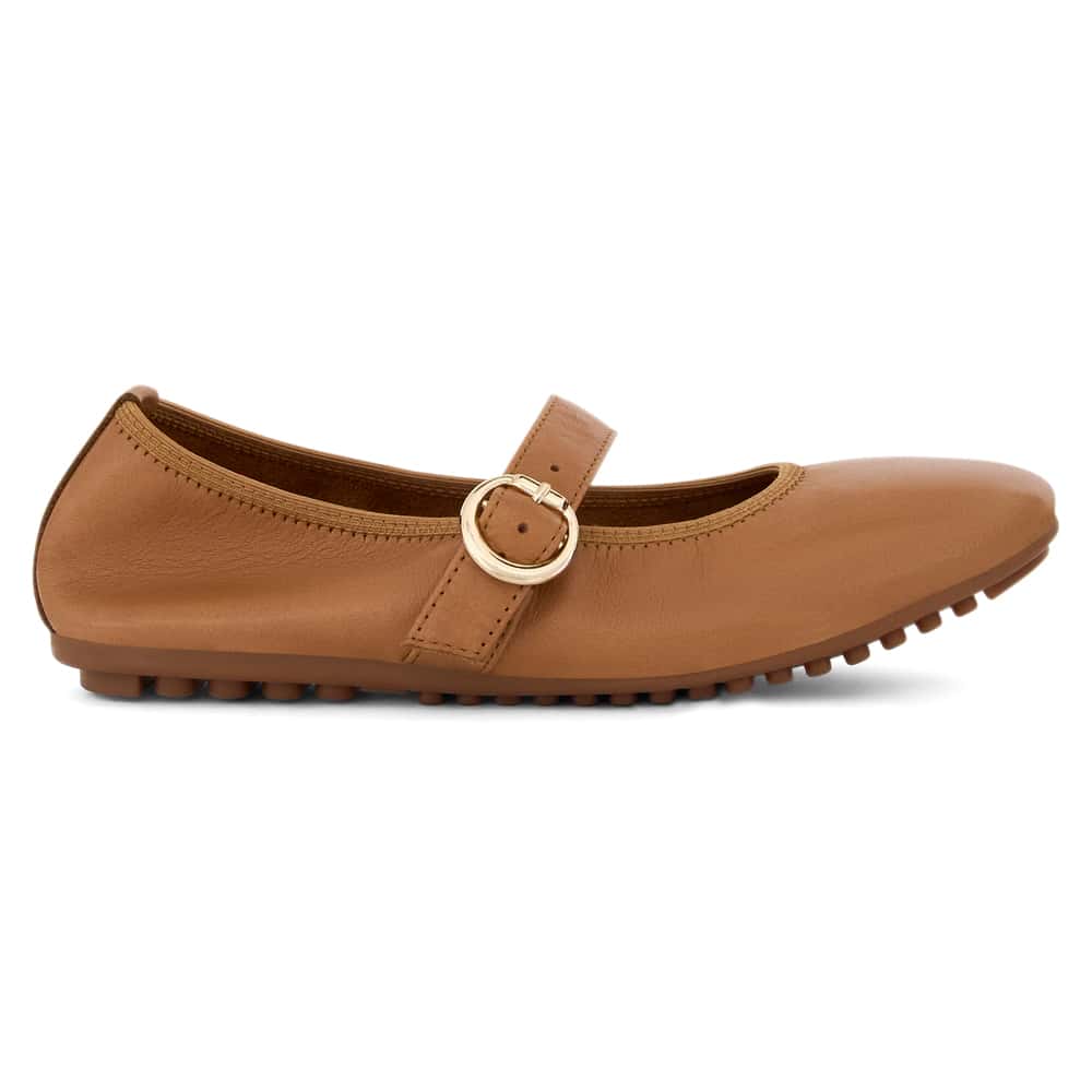 Paulina Ballet Flat in Tan Leather