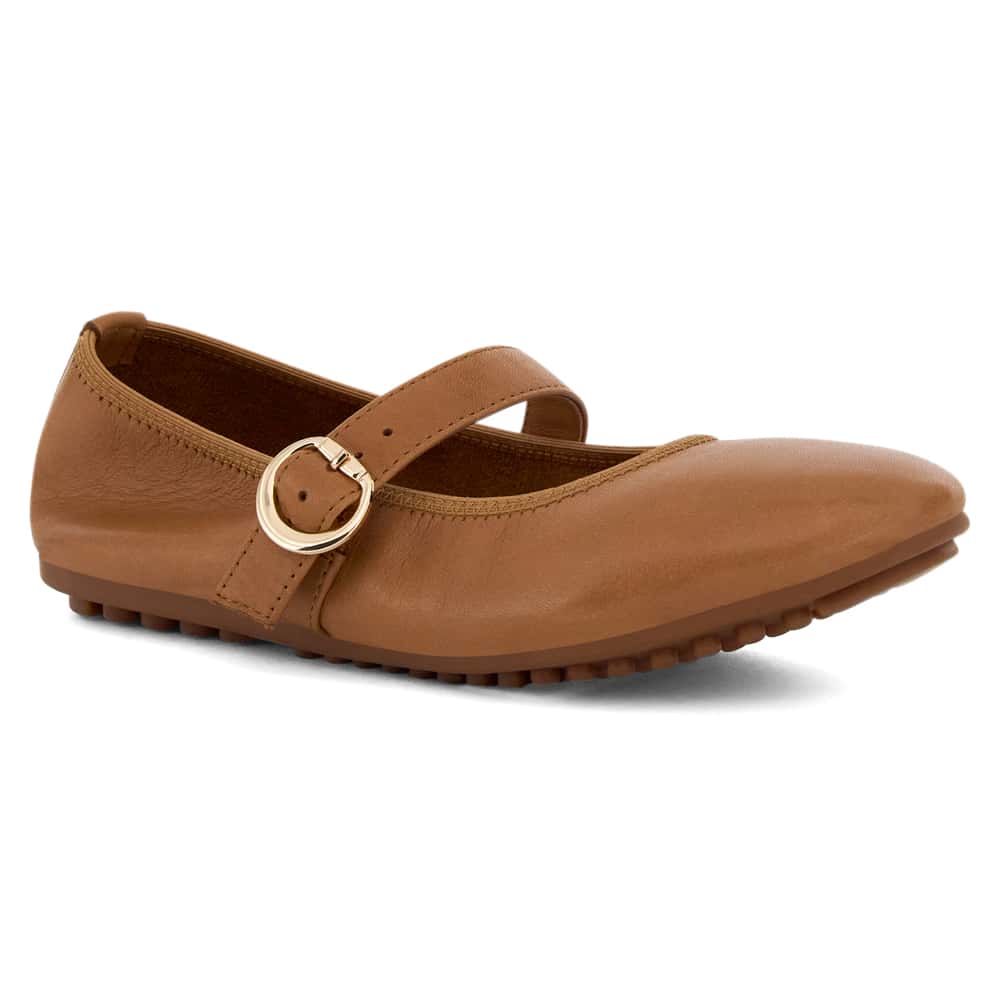 Paulina Ballet Flat in Tan Leather