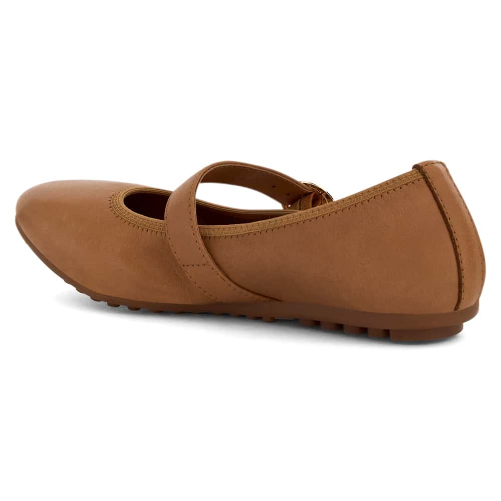 Paulina Ballet Flat in Tan Leather