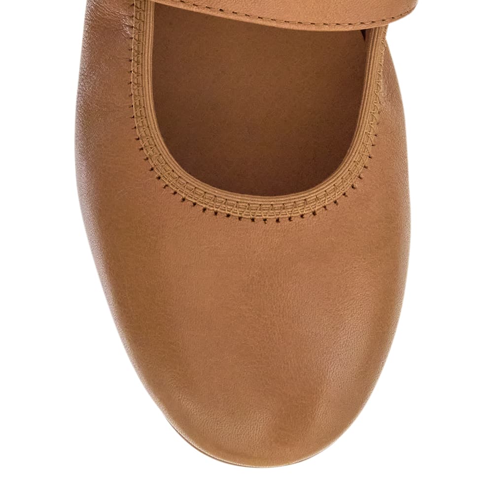 Paulina Ballet Flat in Tan Leather