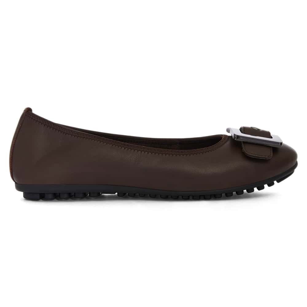 Pentagon Ballet Flat in Chocolate  Leather