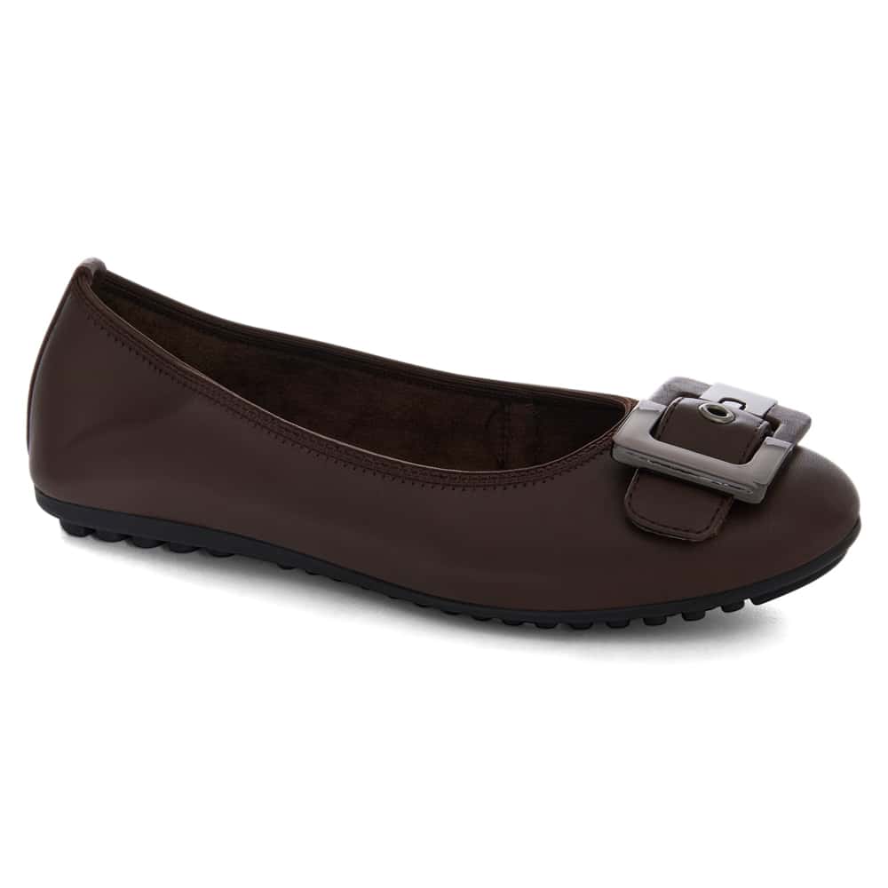 Pentagon Ballet Flat in Chocolate  Leather