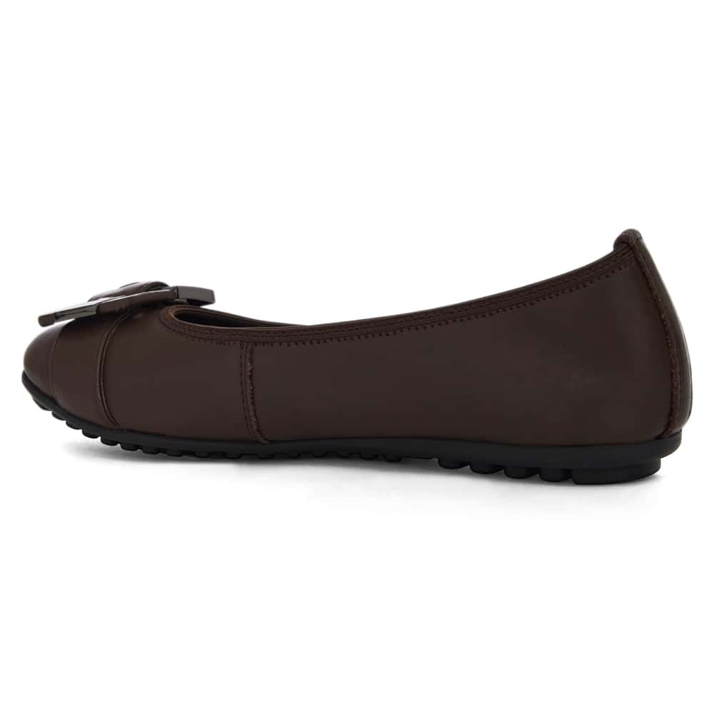 Pentagon Ballet Flat in Chocolate  Leather