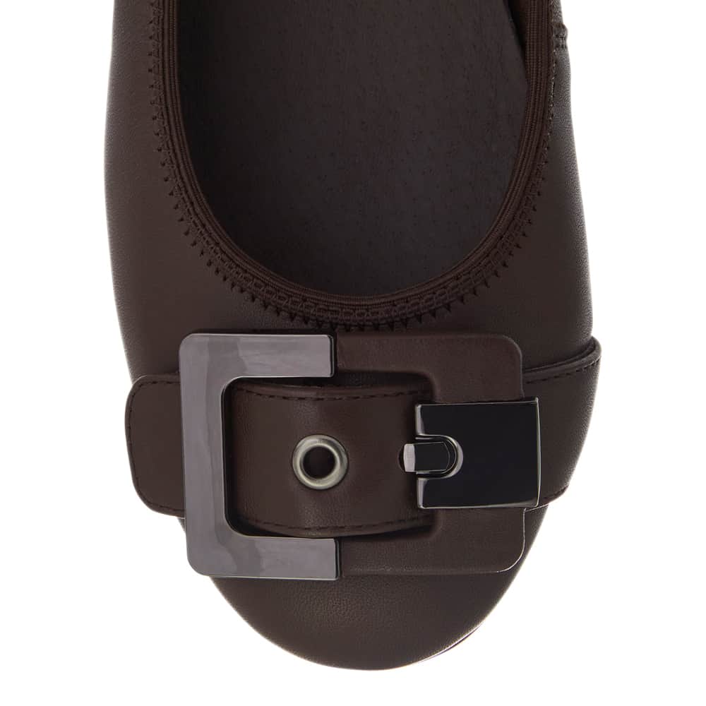 Pentagon Ballet Flat in Chocolate  Leather
