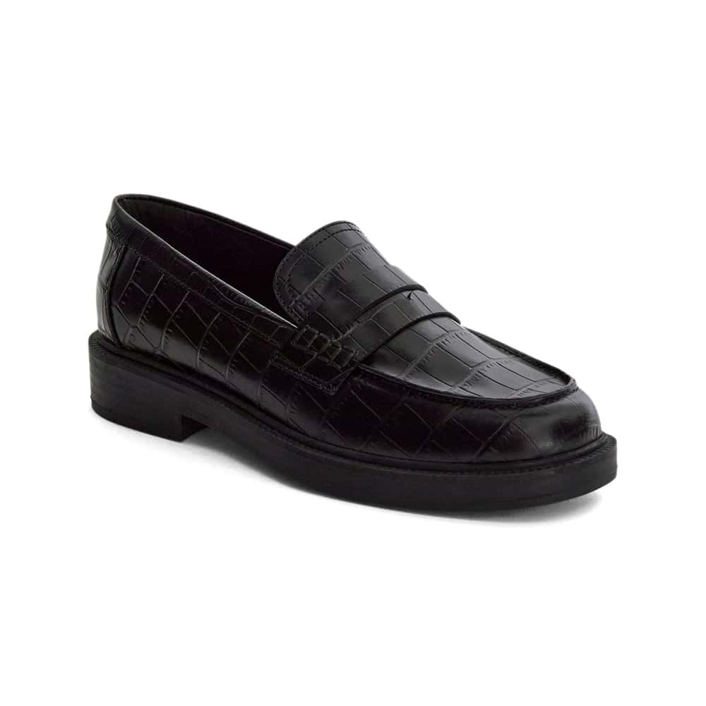 Pia Loafer in Black Croc