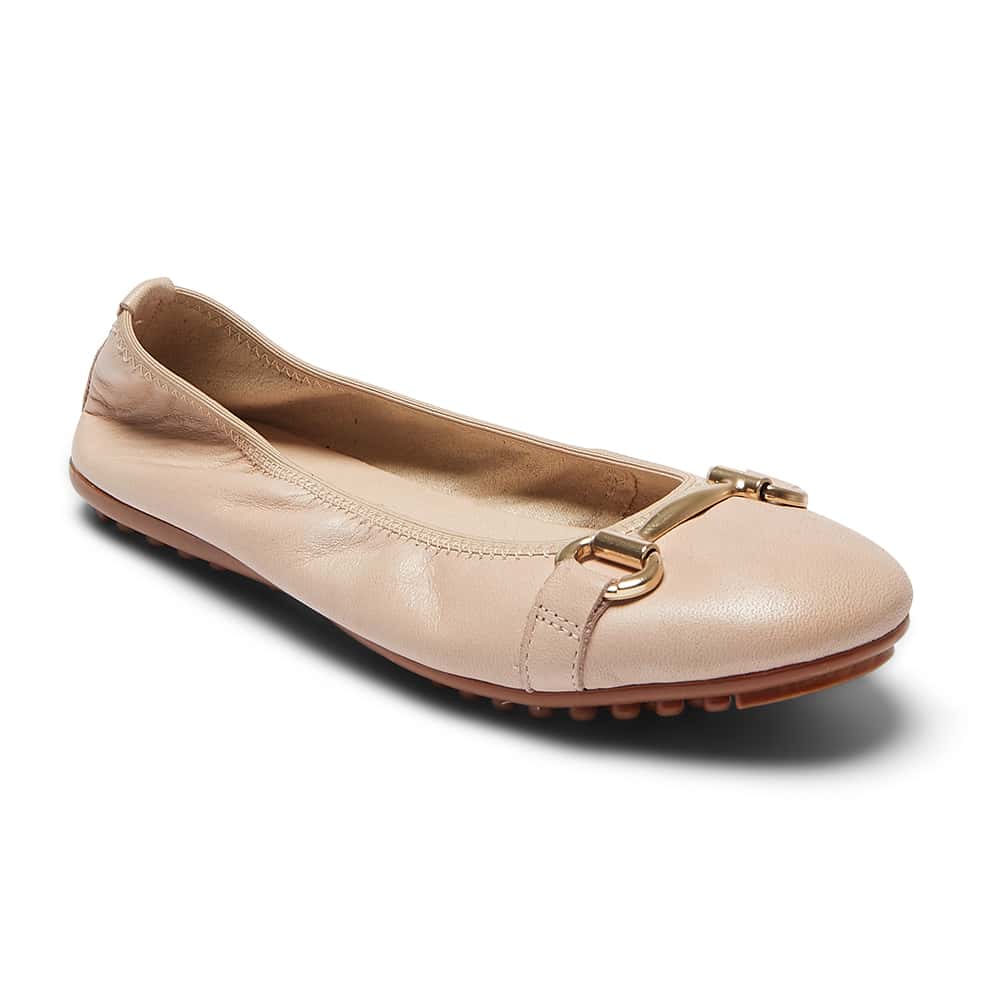 Pilgrim Ballet Flat in Blush Leather