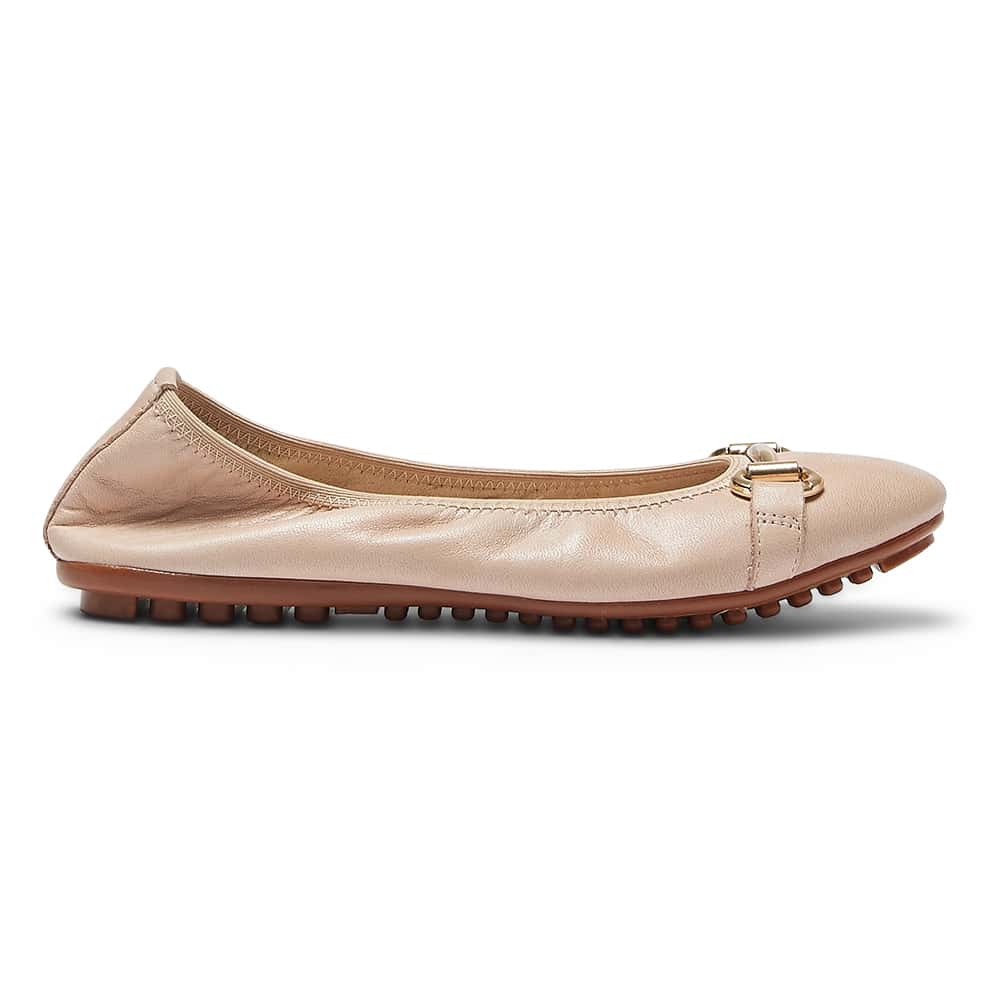 Pilgrim Ballet Flat in Blush Leather