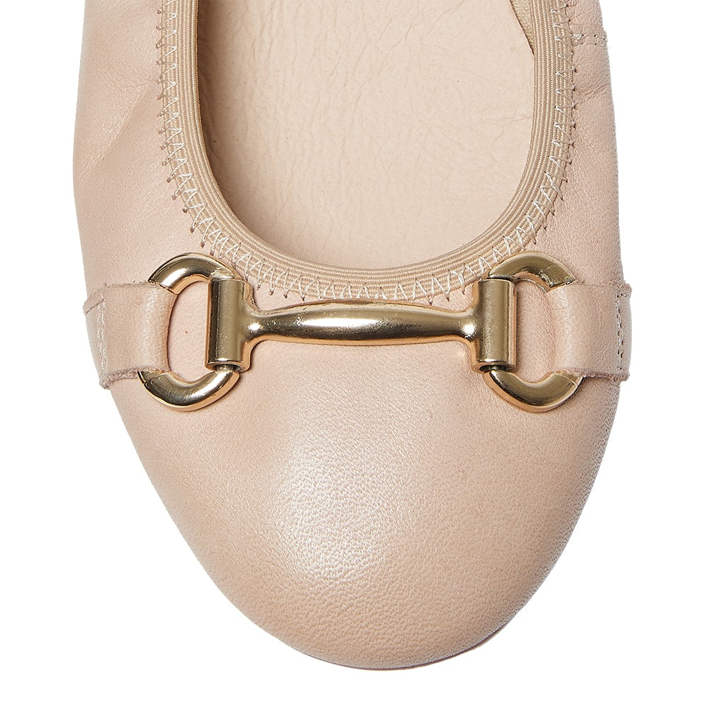Pilgrim Ballet Flat in Blush Leather