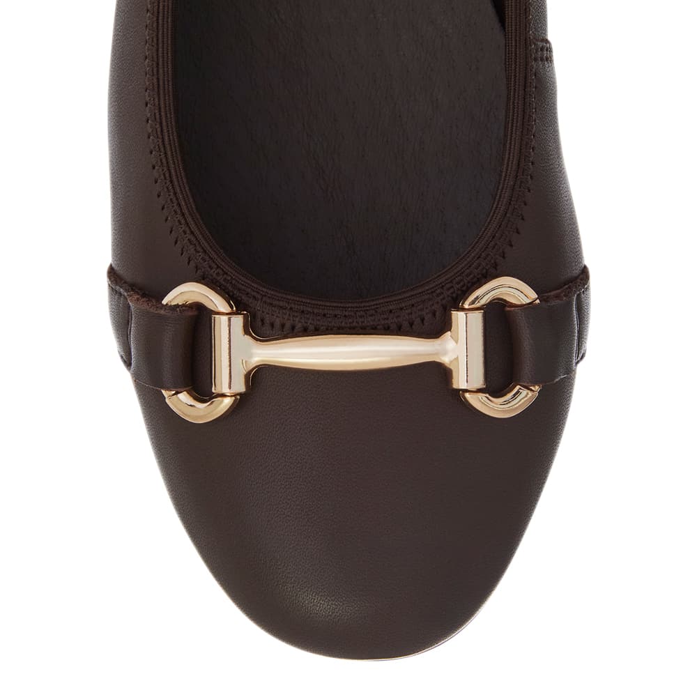 Pilgrim Ballet Flat in Chocolate  Leather