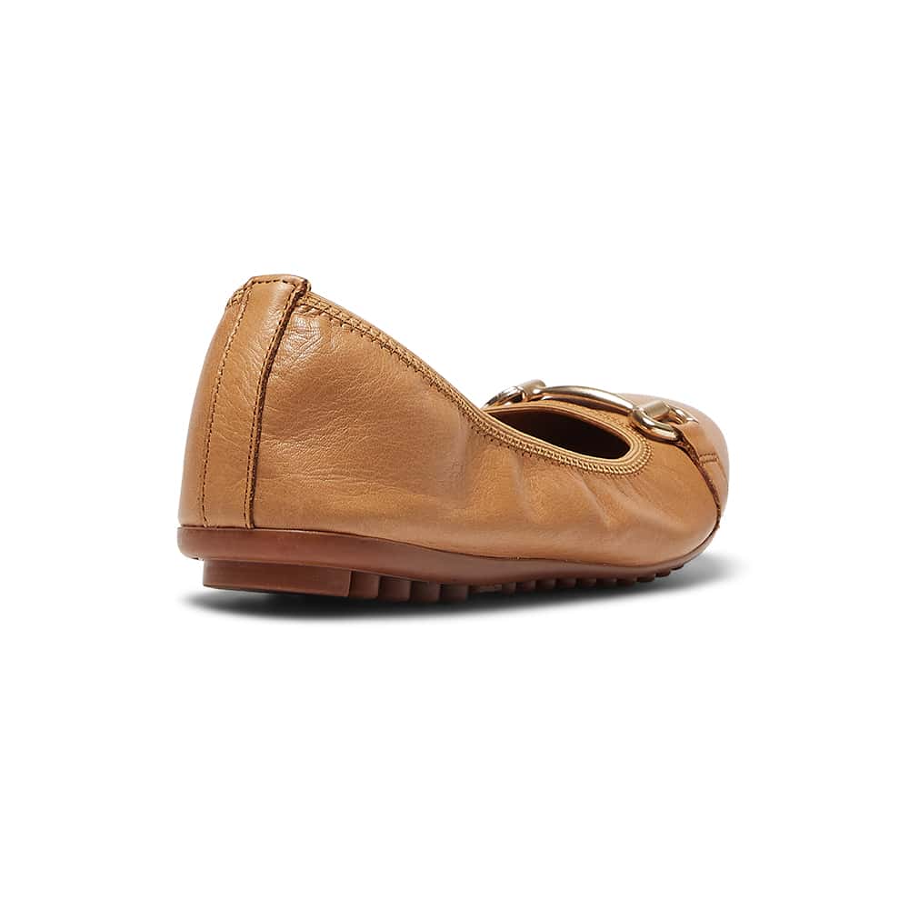 Pilgrim Ballet Flat in Tan Leather