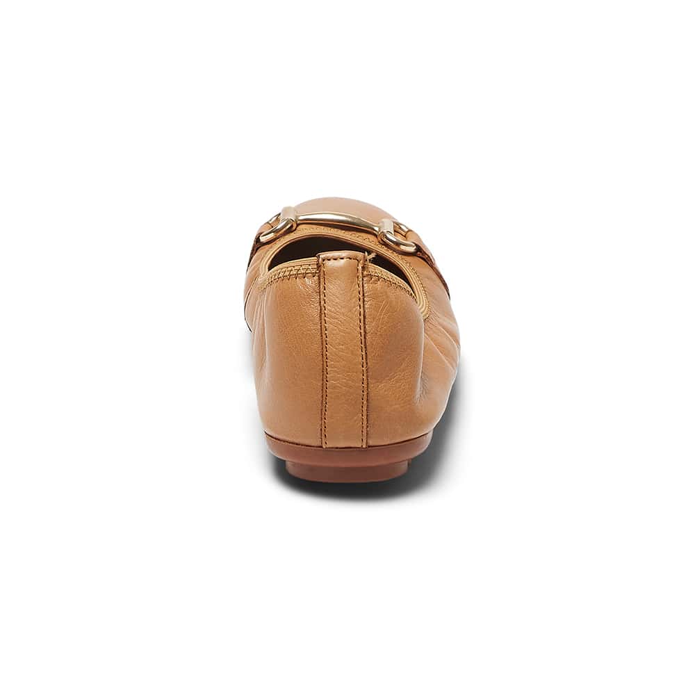 Pilgrim Ballet Flat in Tan Leather