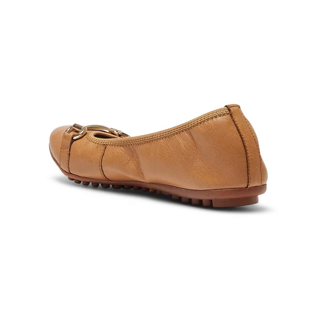 Pilgrim Ballet Flat in Tan Leather
