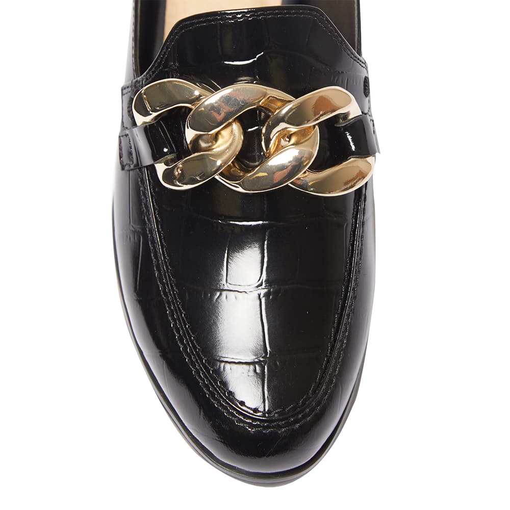 Pivot Loafer in Black Croc