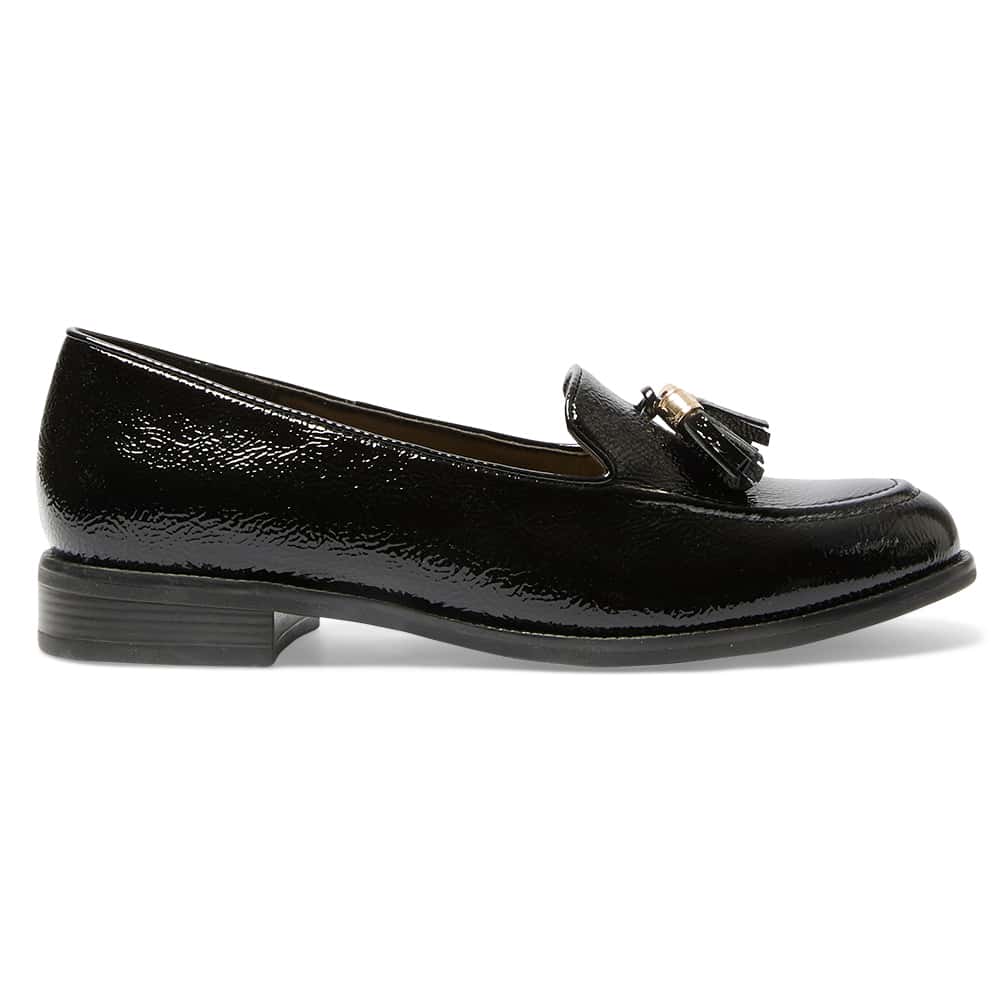 Preppy Loafer in Black Patent