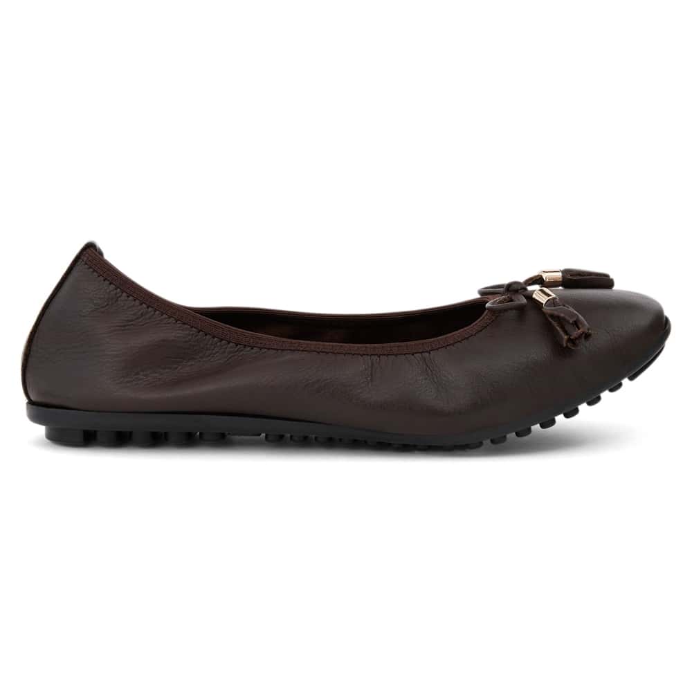 Prima Ballet Flat in Chocolate  Leather