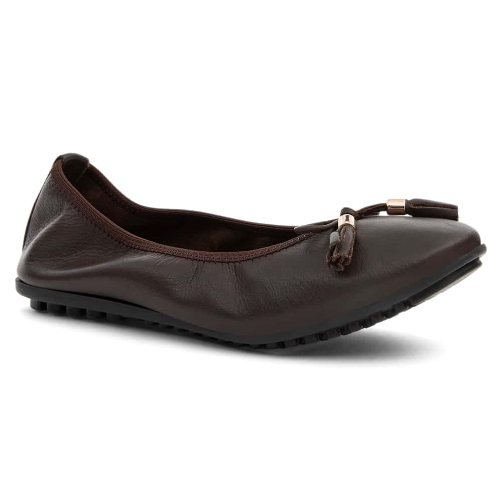 Prima Ballet Flat in Chocolate  Leather