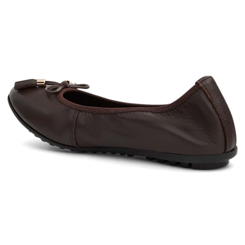 Prima Ballet Flat in Chocolate  Leather