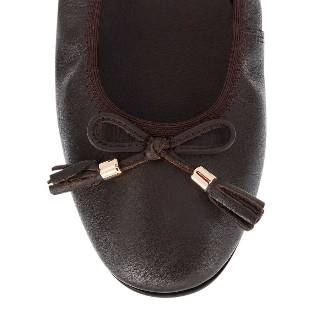 Prima Ballet Flat in Chocolate  Leather