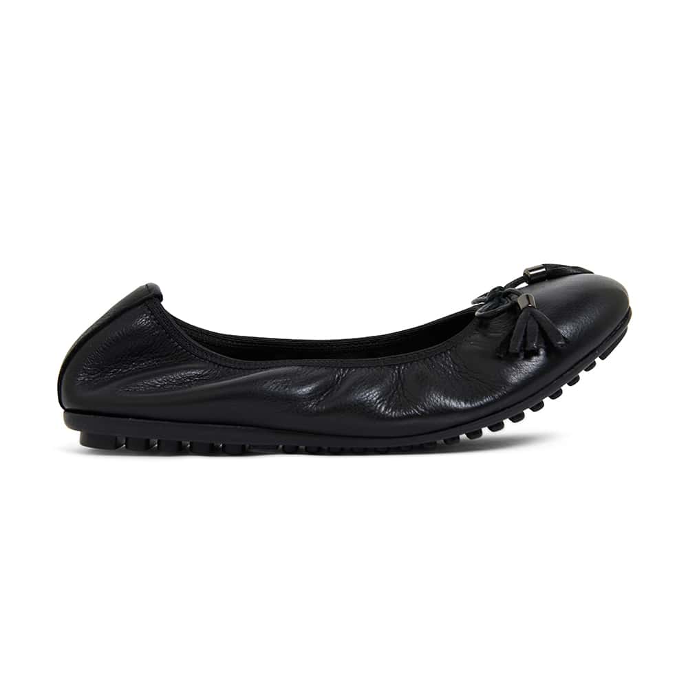Prima Ballet Flat in Black Leather