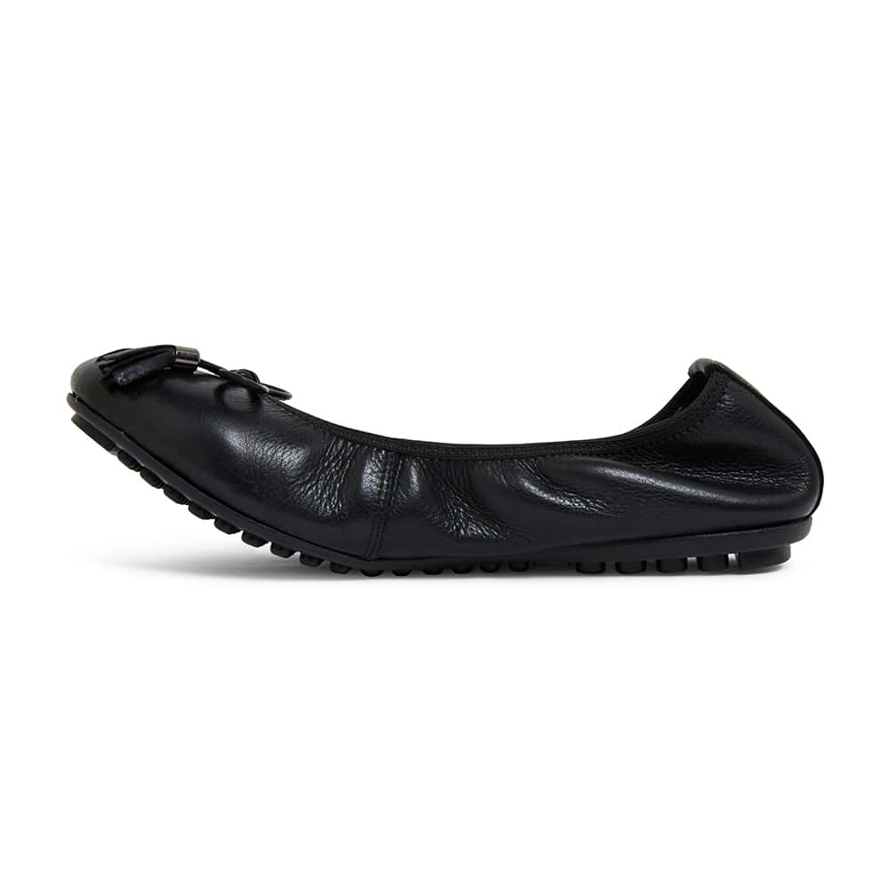 Prima Ballet Flat in Black Leather