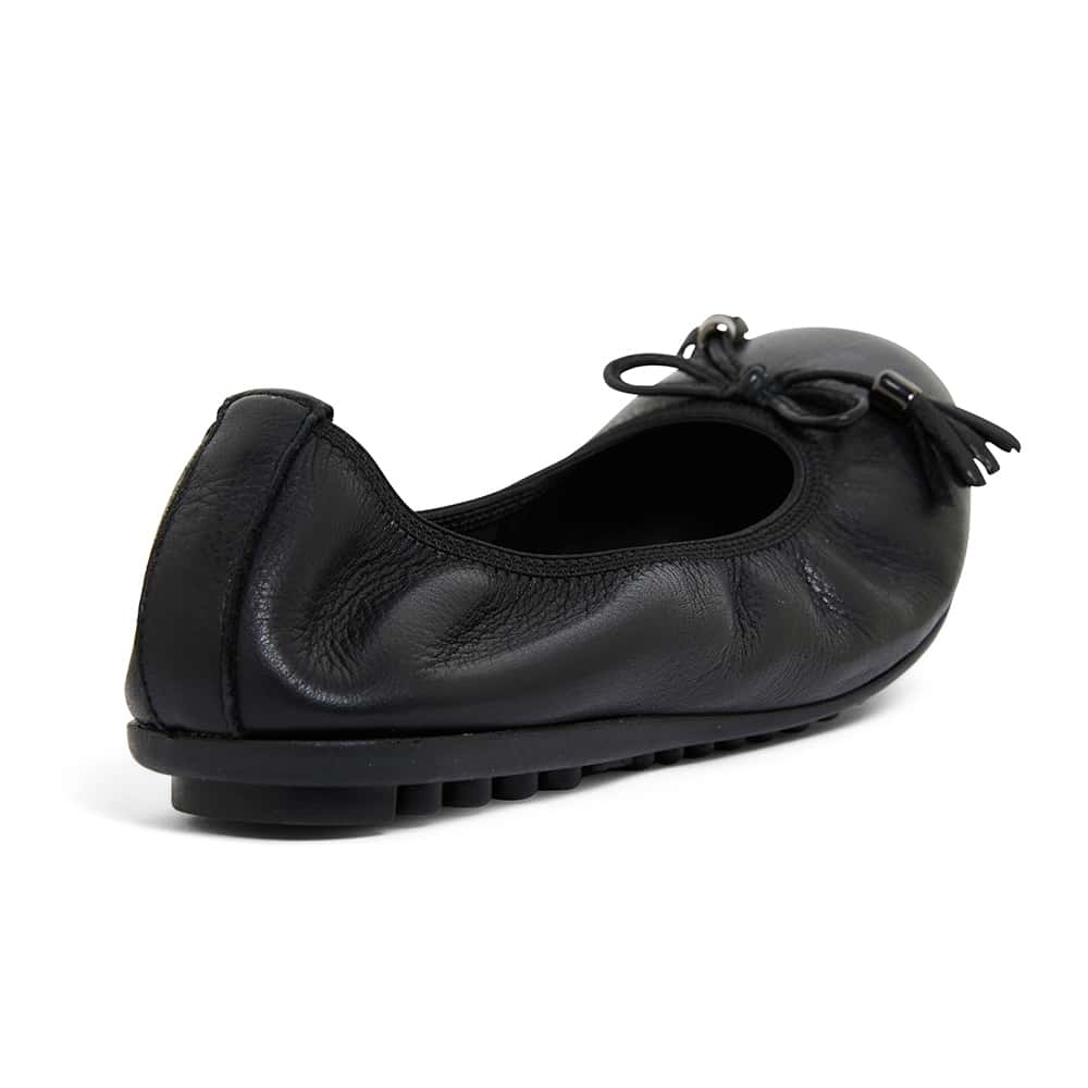 Prima Ballet Flat in Black Leather