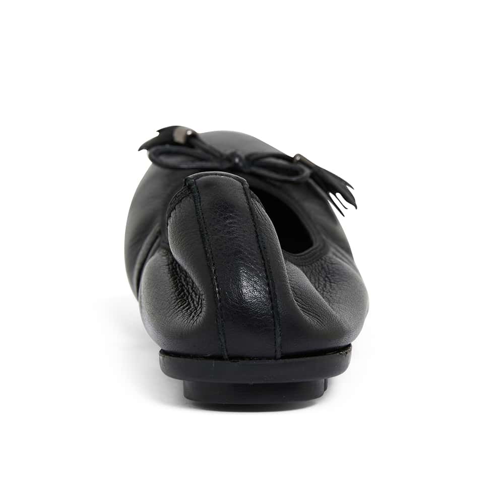 Prima Ballet Flat in Black Leather