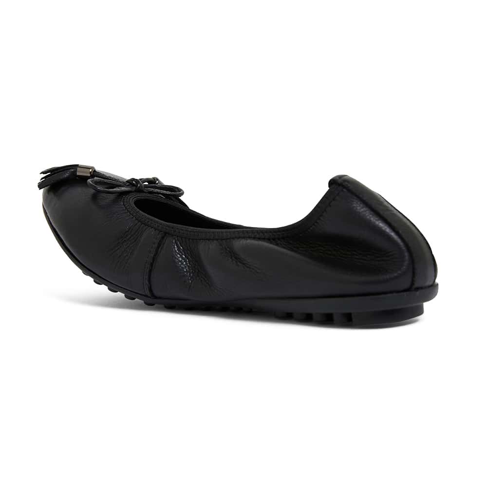 Prima Ballet Flat in Black Leather