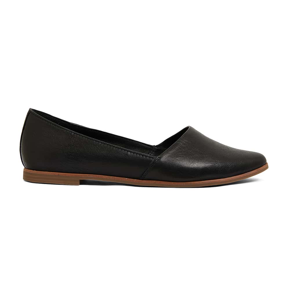 Rachael Flat in Black Leather | Sandler | Shoe HQ