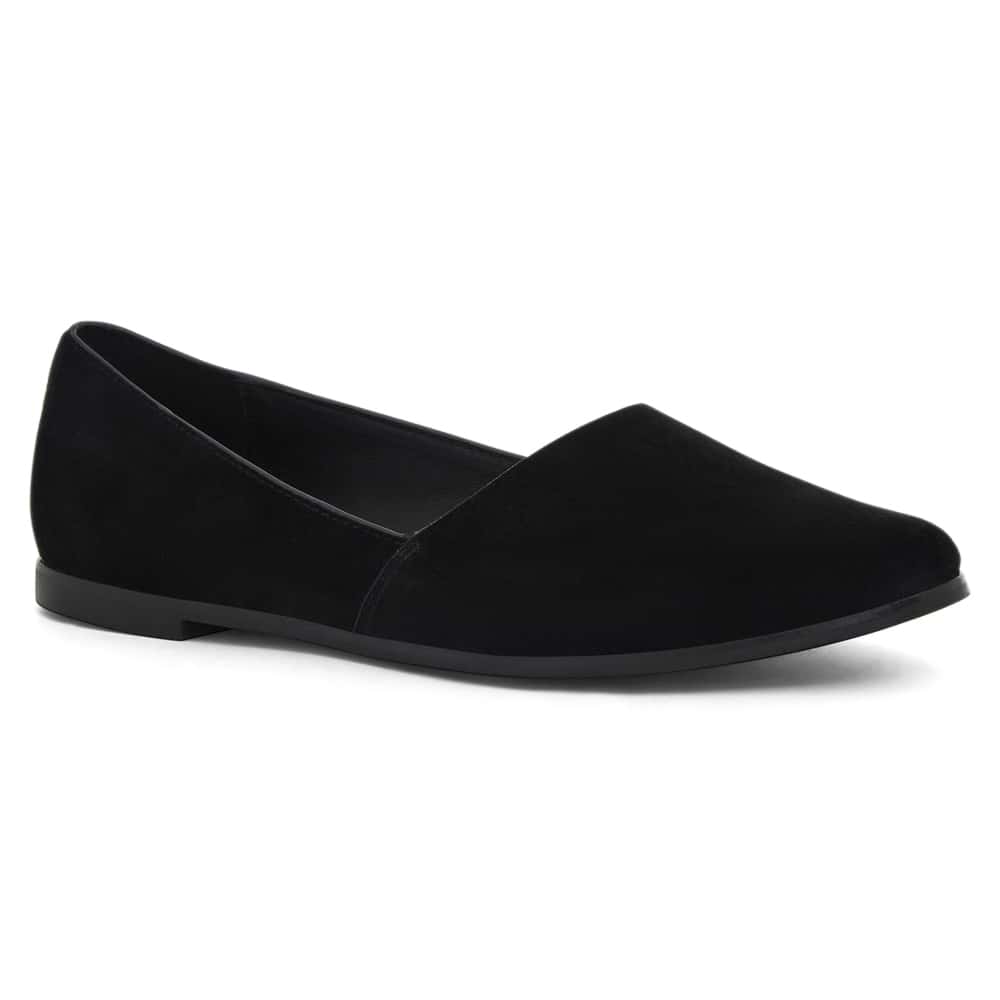 Rachael Ballet Flat in Black Suede