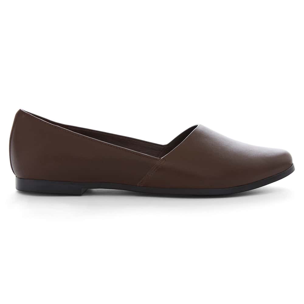 Rachael Ballet Flat in Chocolate  Leather