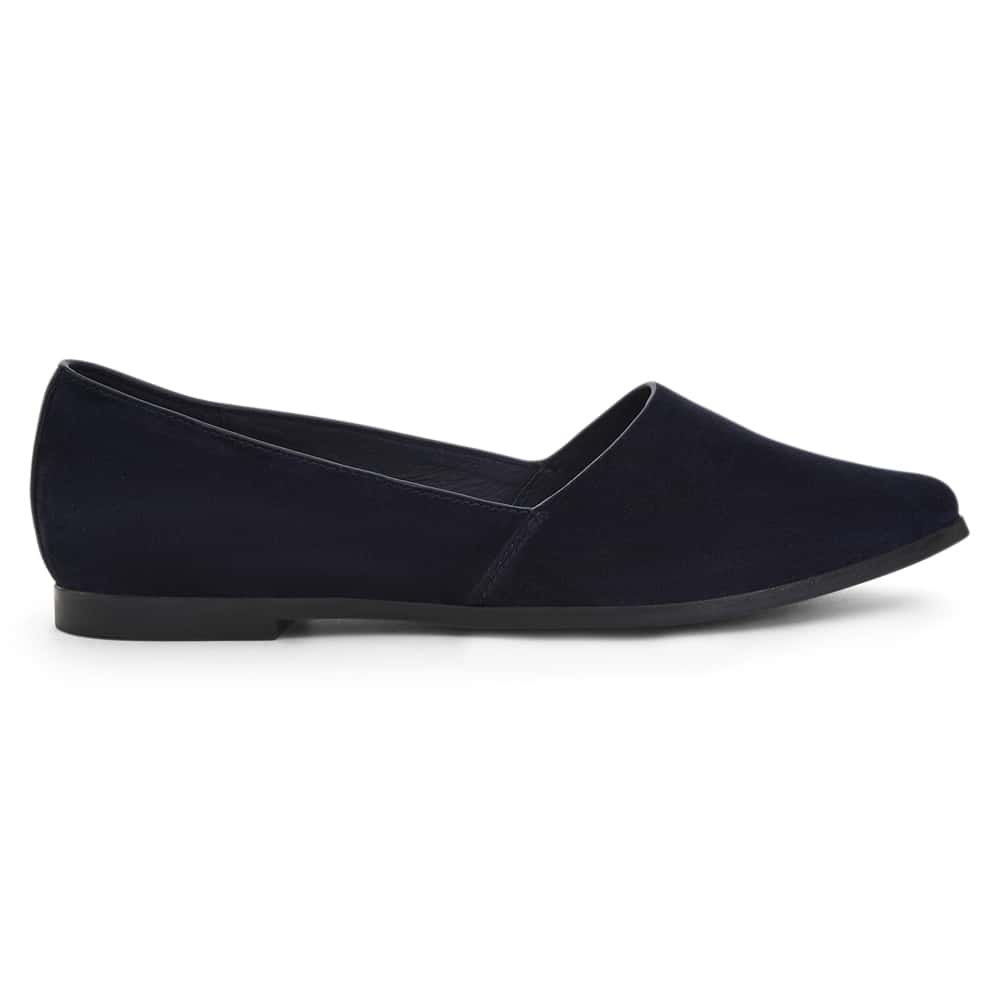 Rachael Ballet Flat in Navy Suede