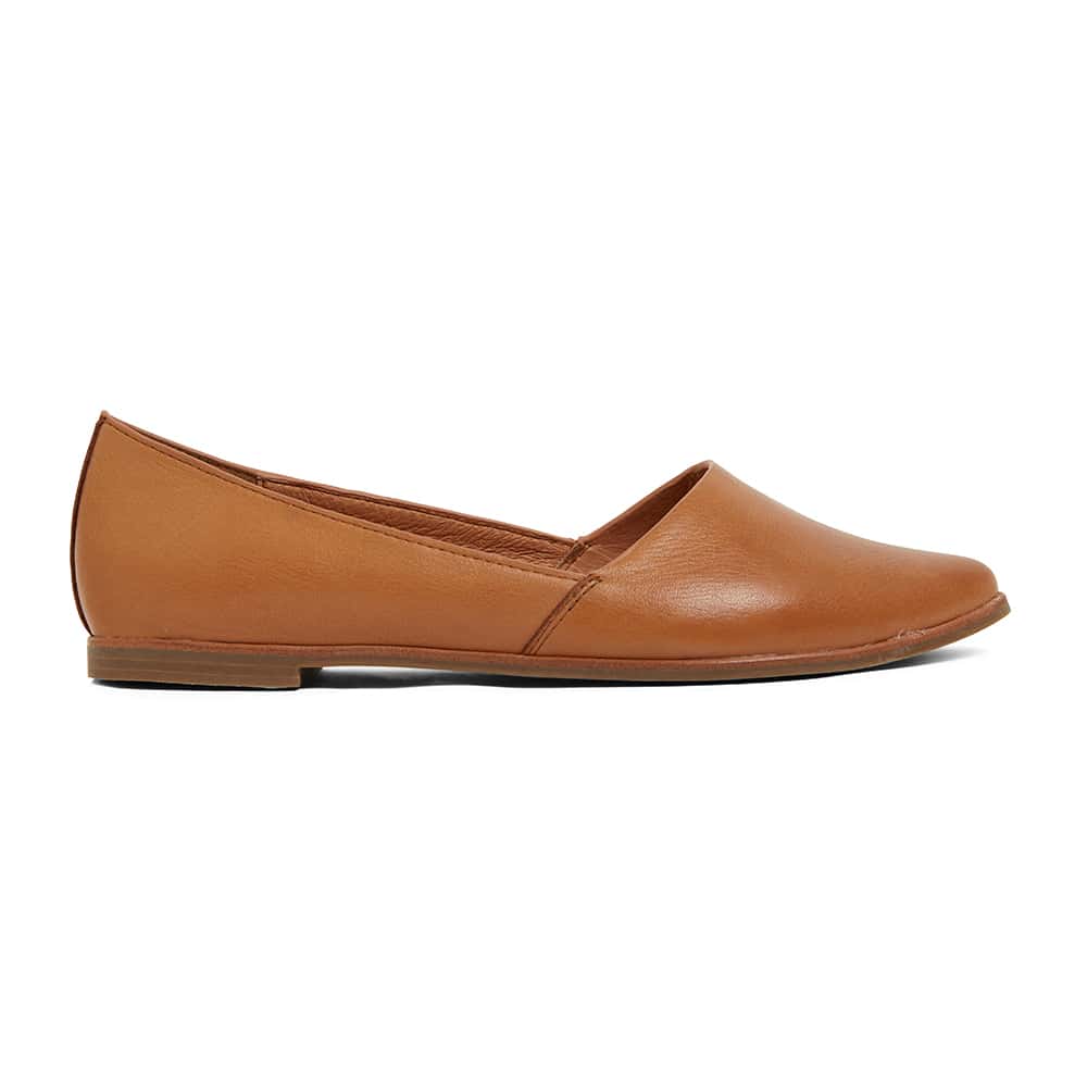 Rachael Ballet Flat in Tan Leather