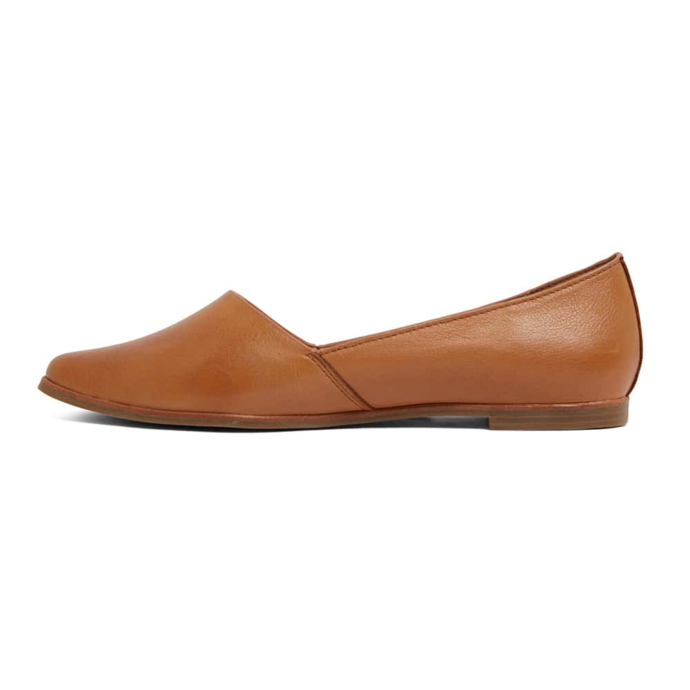 Rachael Ballet Flat in Tan Leather