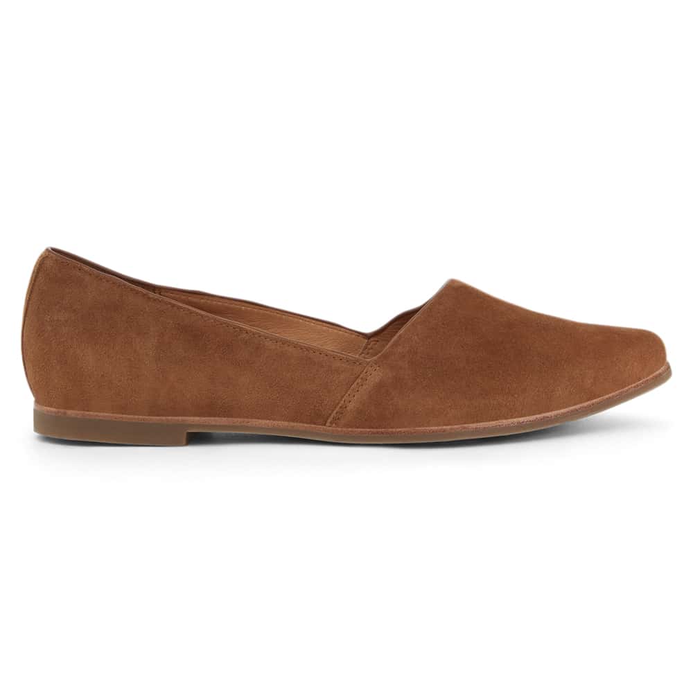 Rachael Ballet Flat in Tan Suede