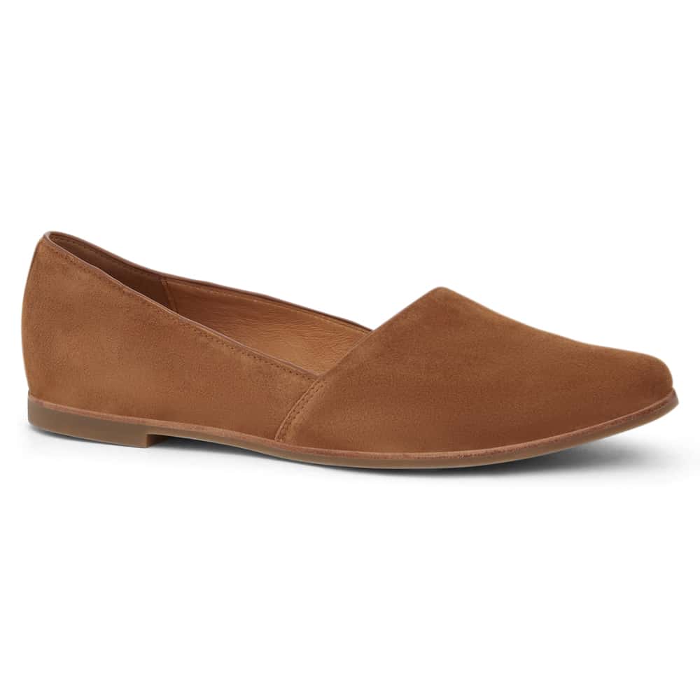 Rachael Ballet Flat in Tan Suede