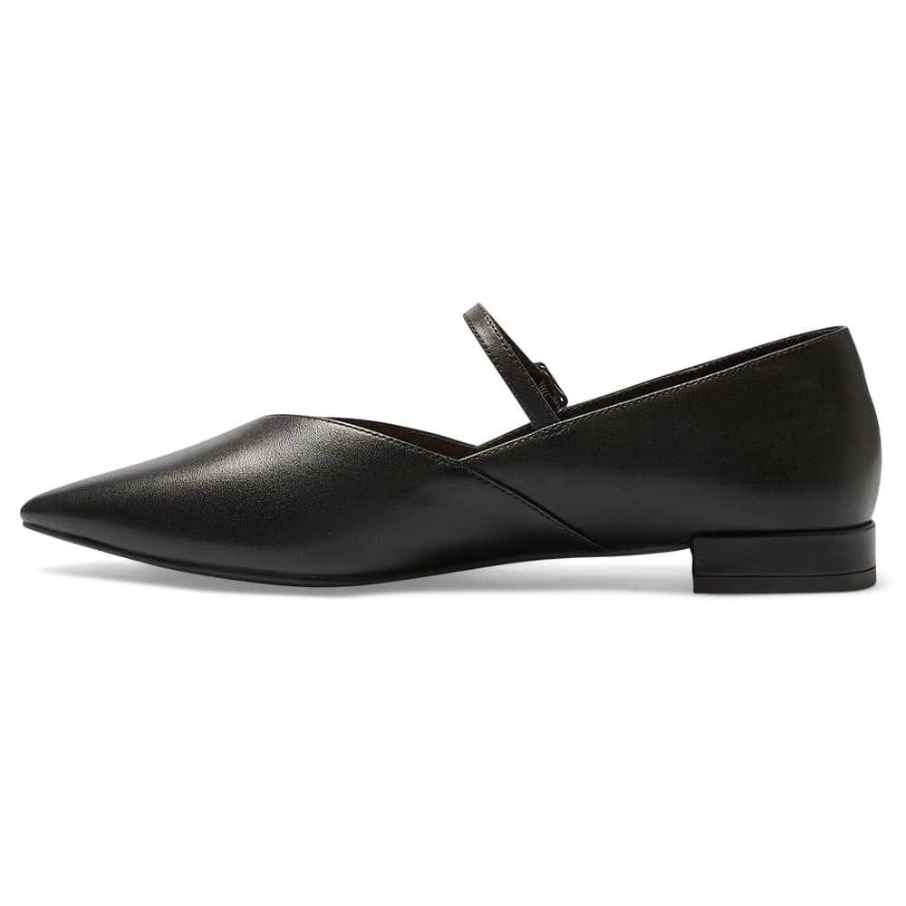 Reece Flat in Black Leather