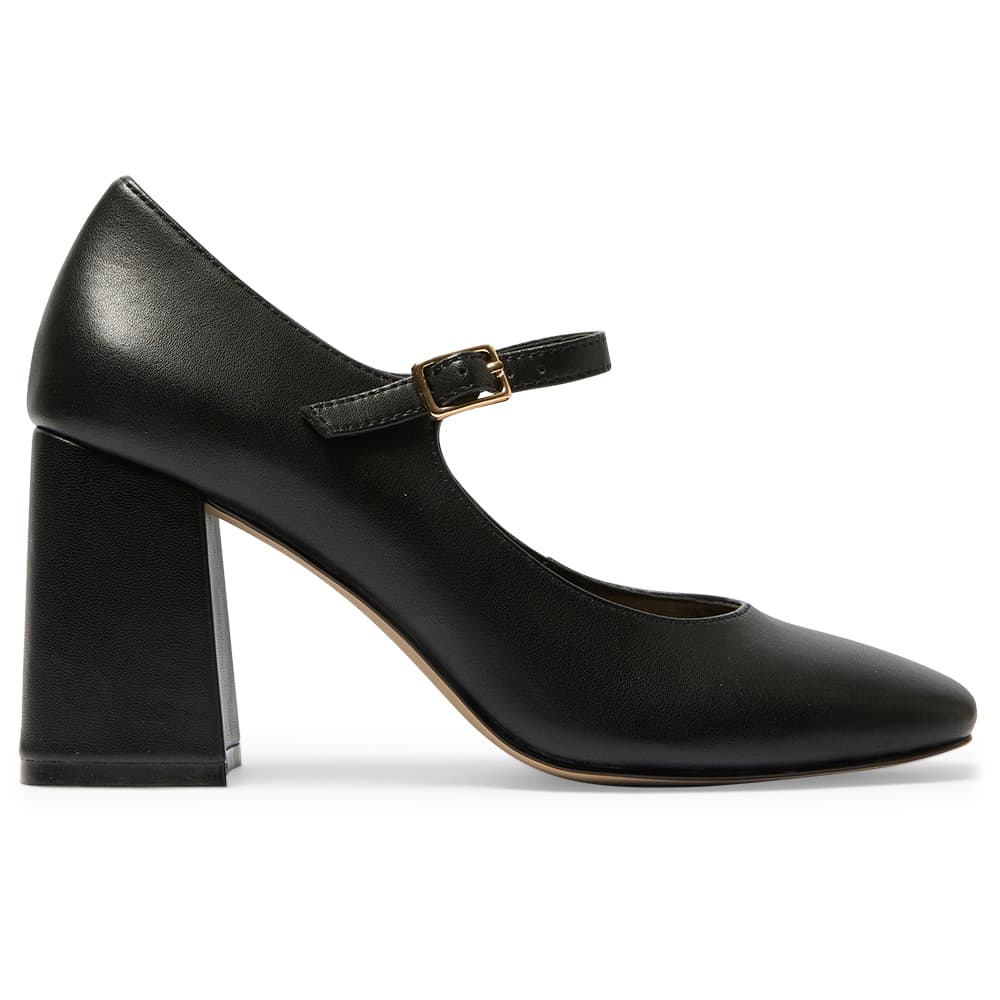Roma Heel in Black Leather