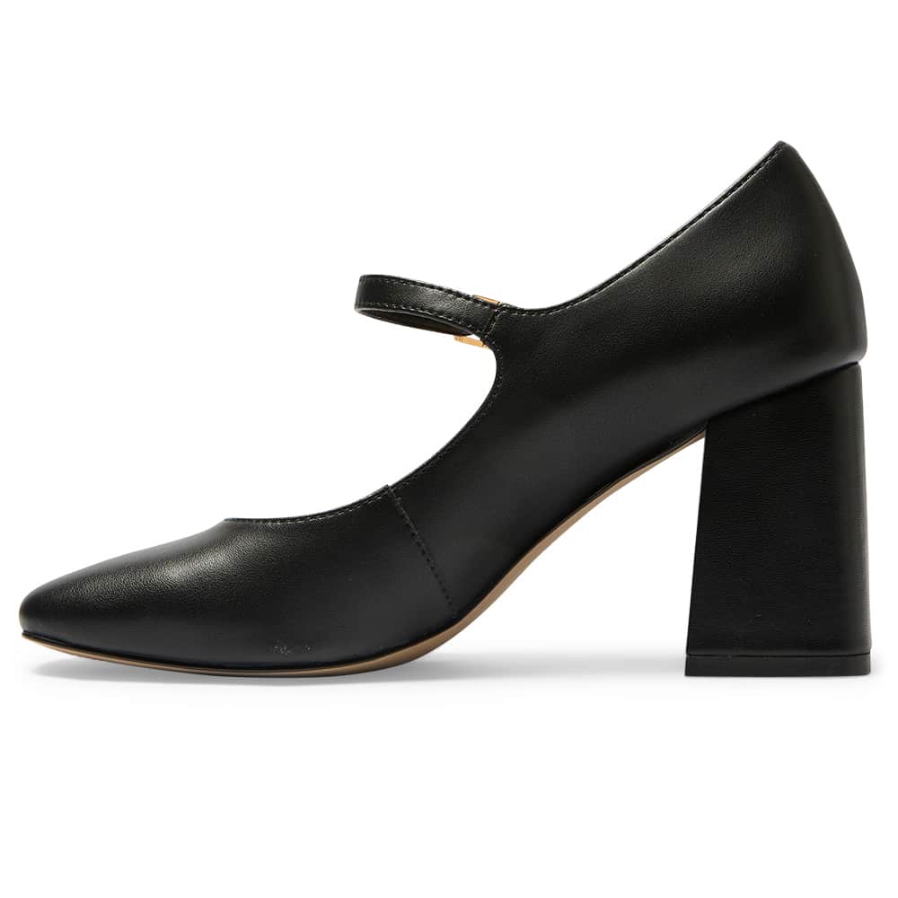 Roma Heel in Black Leather