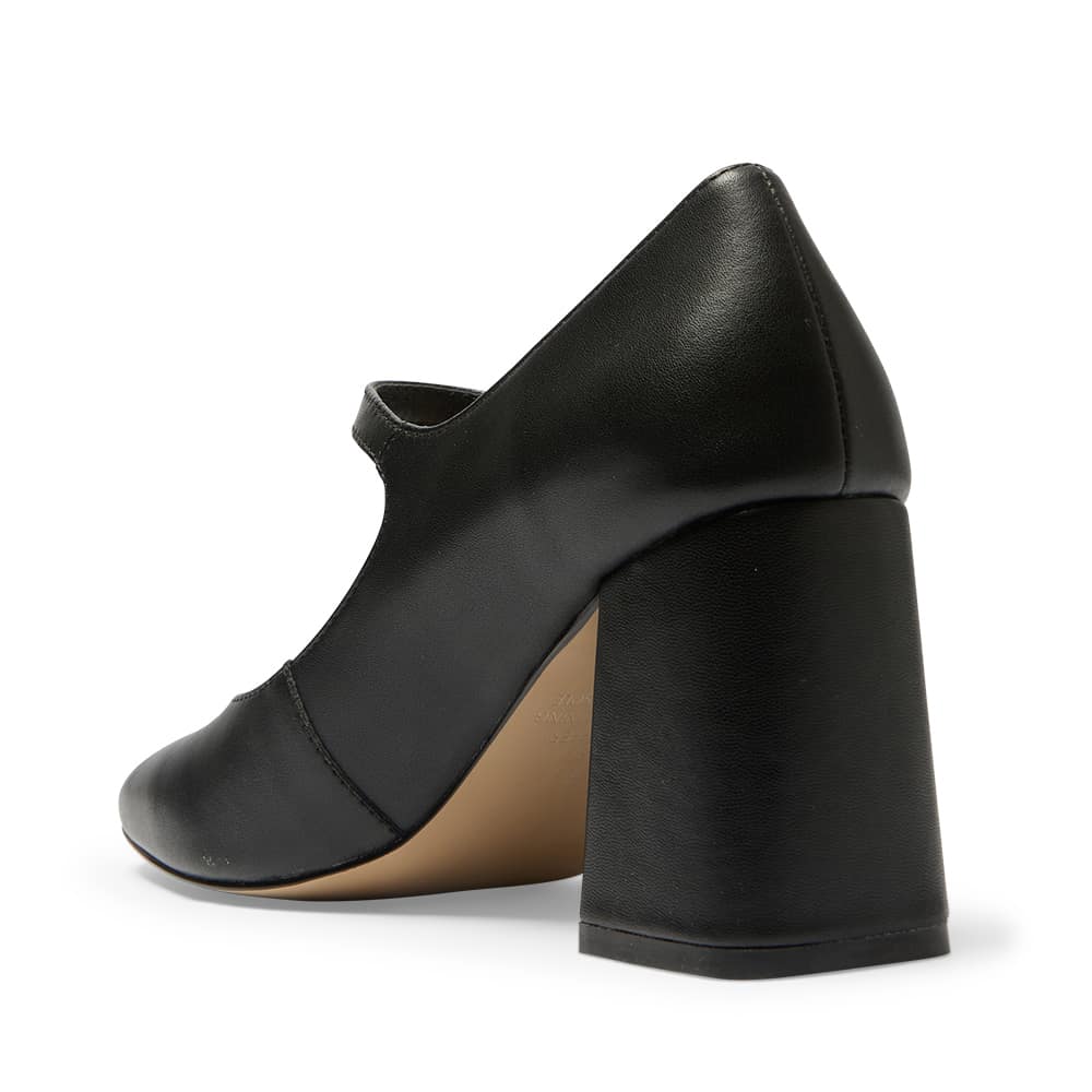 Roma Heel in Black Leather