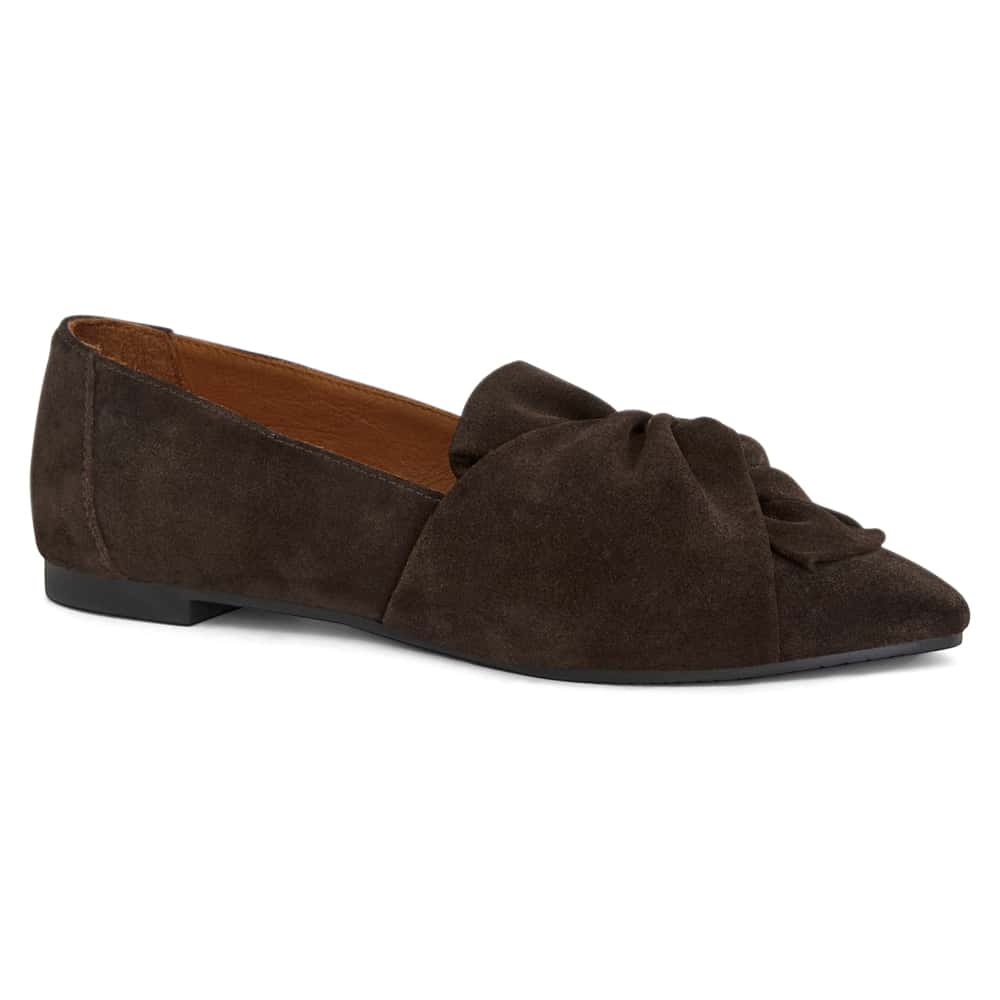 Rosco Ballet Flat in Chocolate  Suede