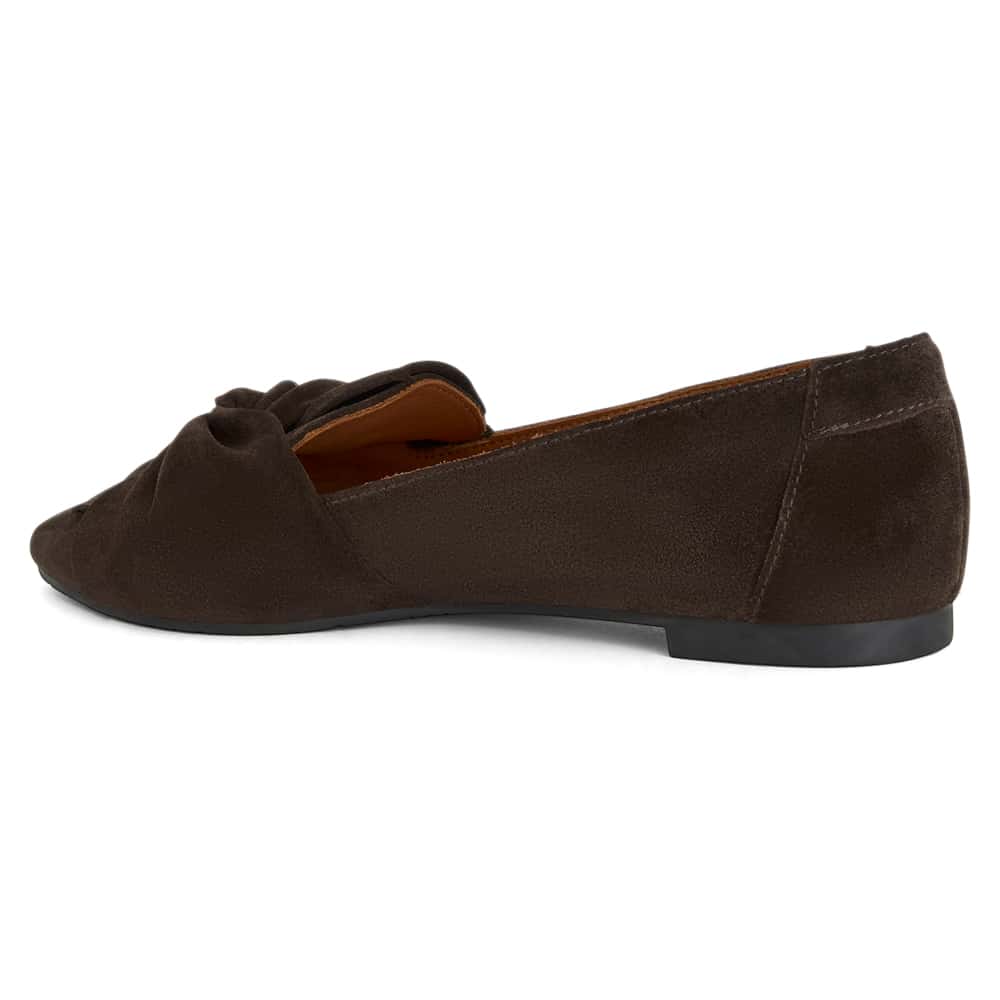 Rosco Ballet Flat in Chocolate  Suede