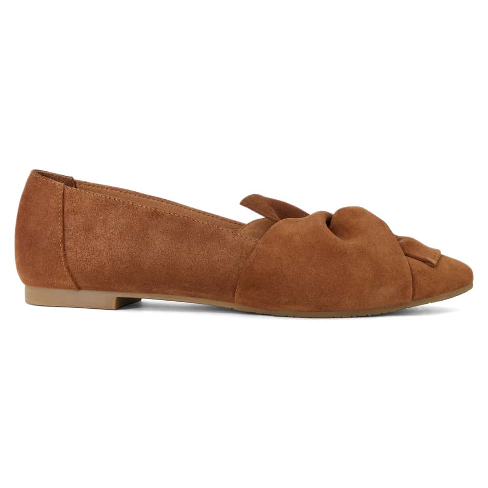 Rosco Ballet Flat in Tan Suede