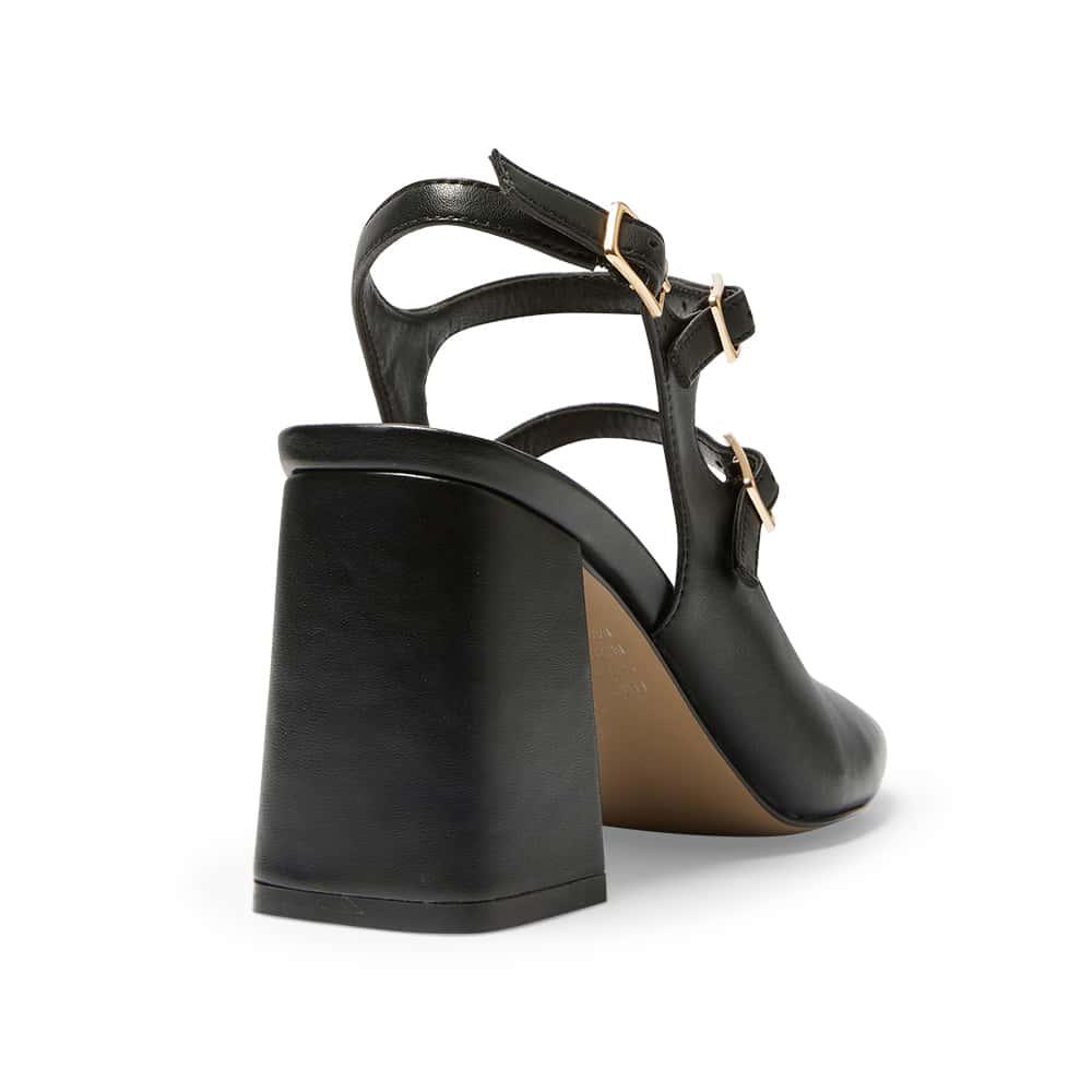 Roslyn Heel in Black Leather