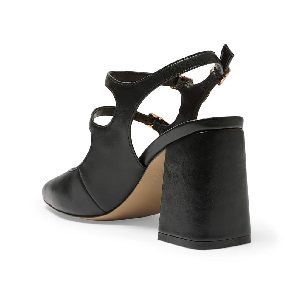Roslyn Heel in Black Leather
